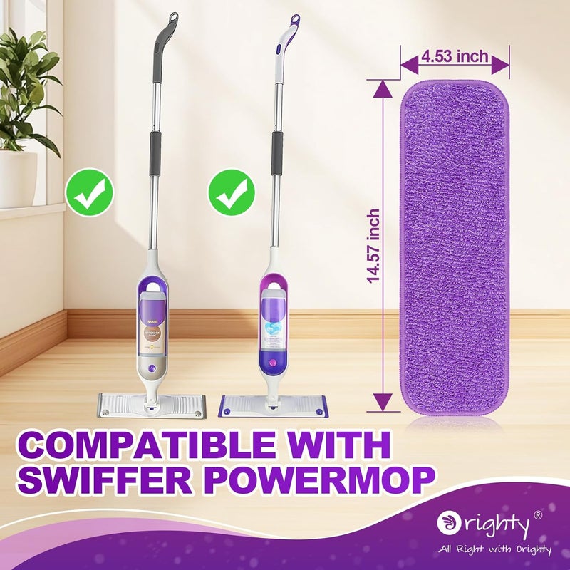 Orighty Reusable Mop Pads for Swiffer PowerMop, 10 Pack Power Mop Pads Refills for 13 ''-15 '' Spray Mop, Microfiber Mop Pads Refills for Multi-Surface Floor, Machine Washable - Image 2